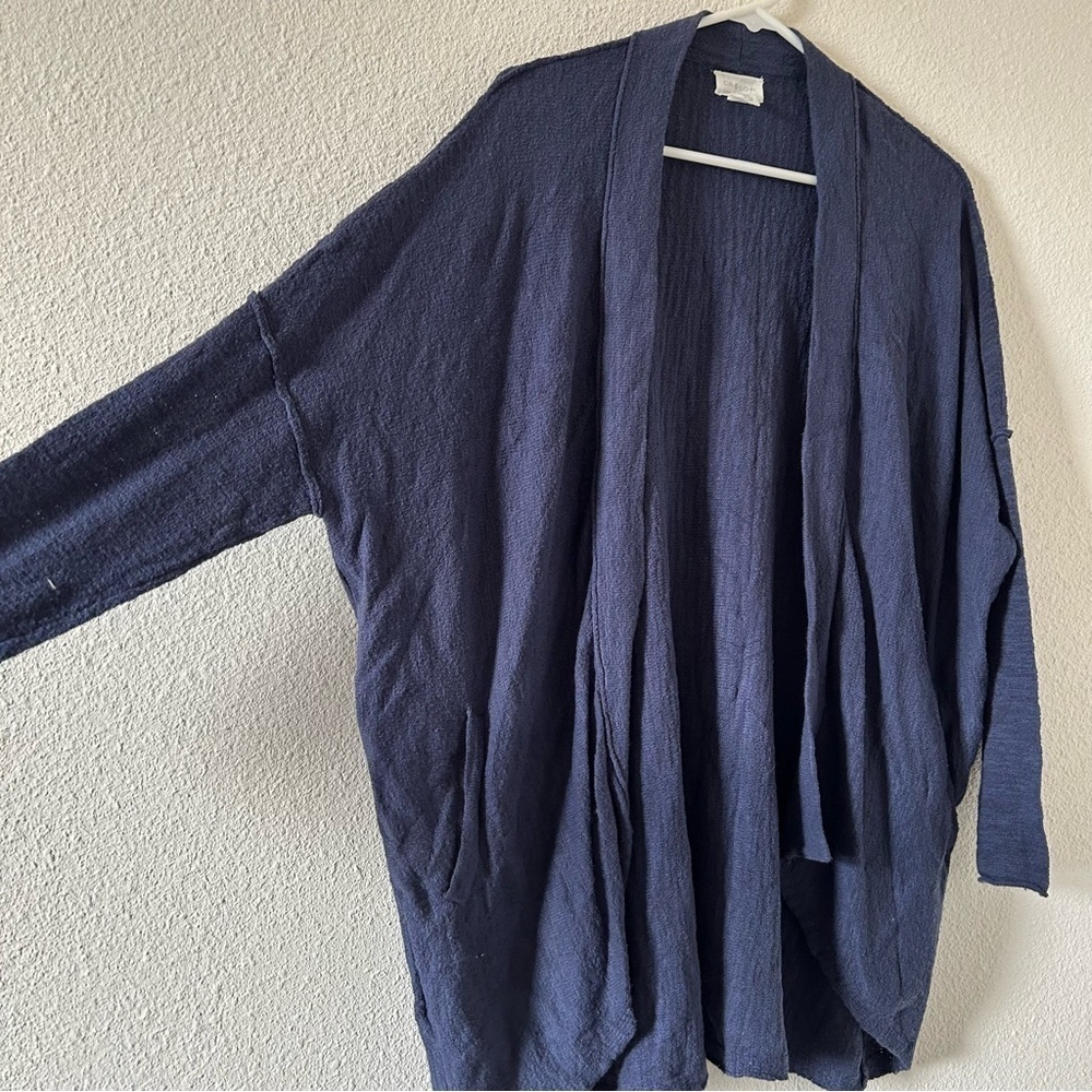 Caslon Women’s Cardigan XS Blue Oversized Open Front Lagenlook Casual Boho - Picture 5 of 11
